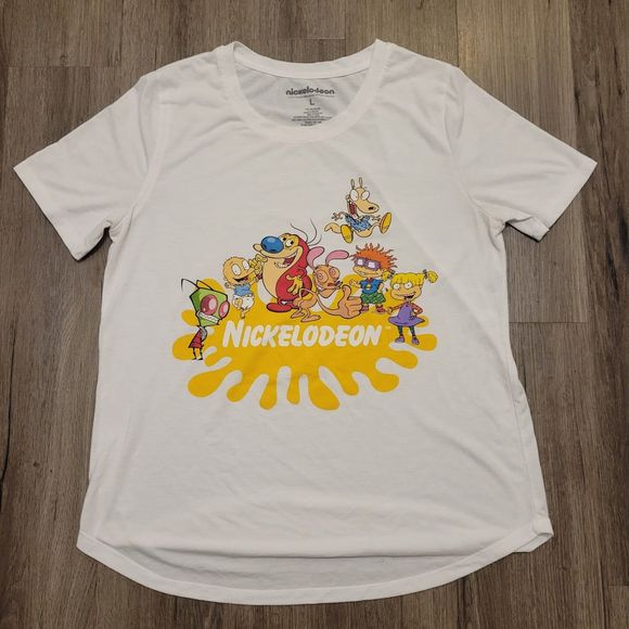 Ren & Stimpy Nickelodeon Graphic Tee Rugrats Invader Zim Womens Large - Picture 1 of 5